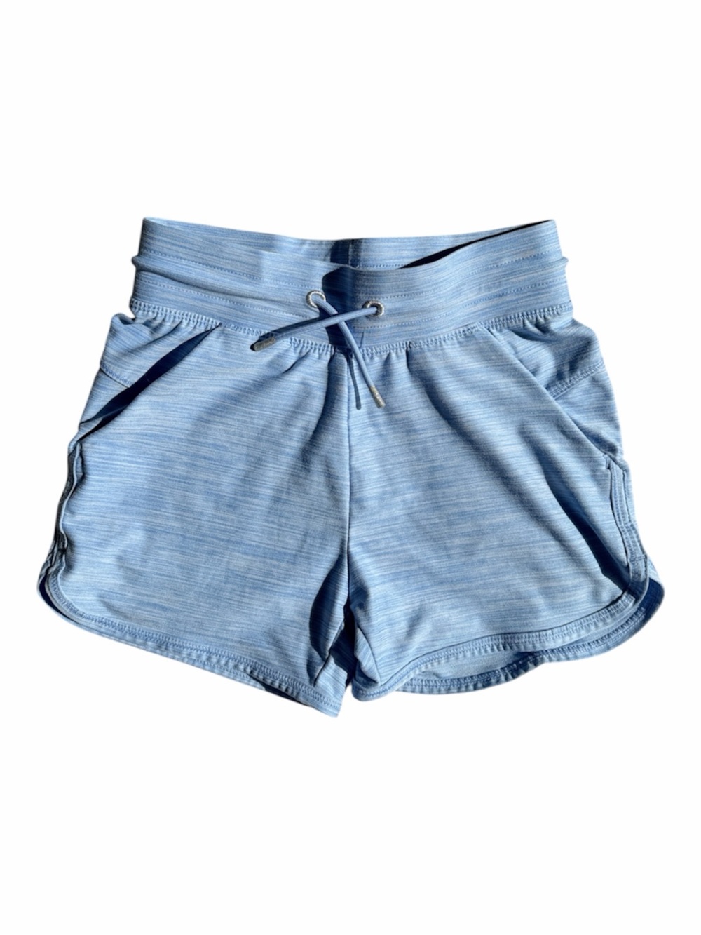 All In Motion Light Blue Girls’ Athletic Shorts with Drawstring and Pockets